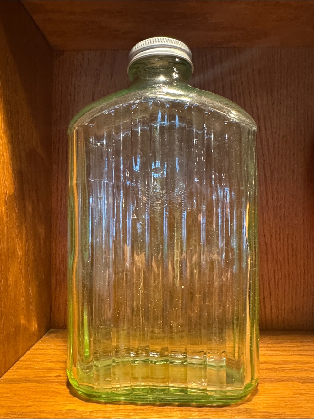 Green Depression Glass Refrigerator Water Bottle